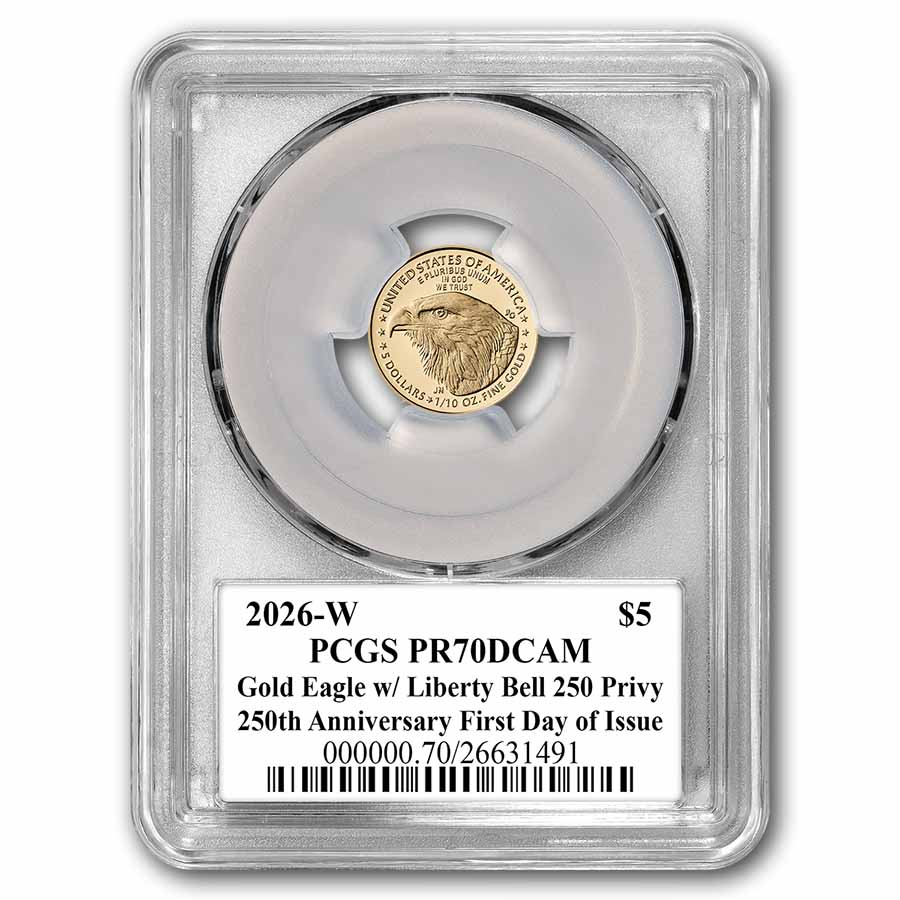 2026-W 1/10 oz Proof Gold Eagle Dual Date PR-70 PCGS (FDI, 250th)