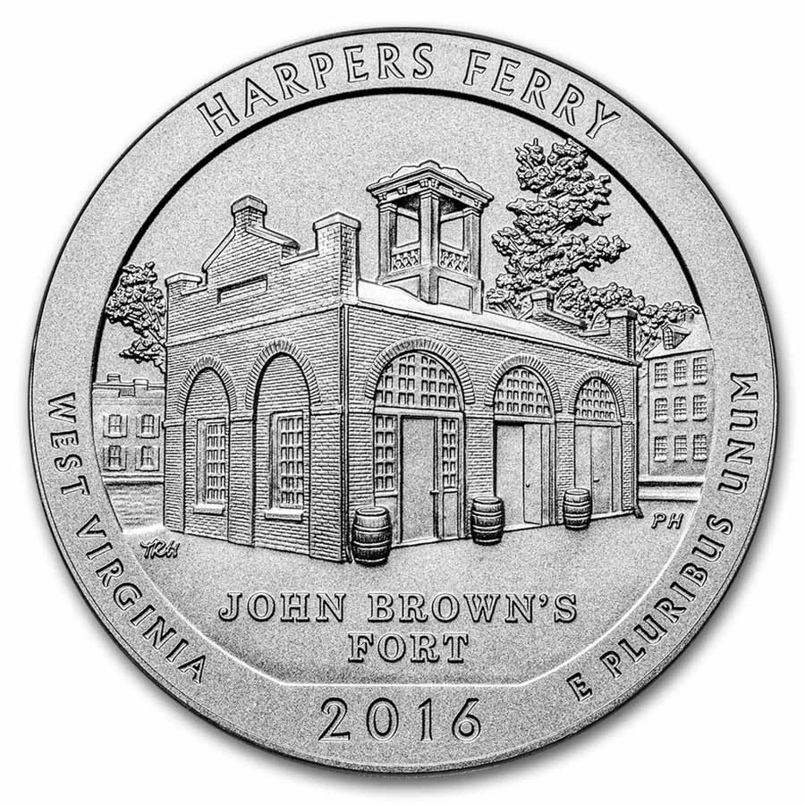 2016-P 5 oz Silver ATB Harpers Ferry SP-69 PCGS
