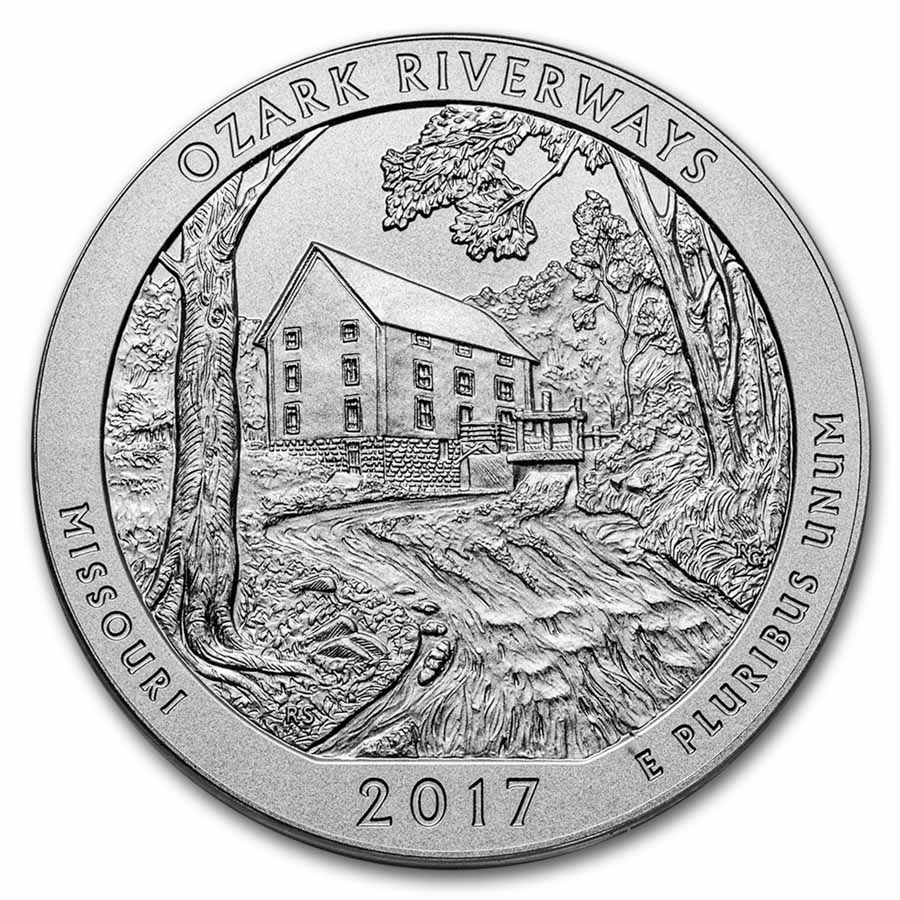 2017-P 5 oz Silver ATB Ozark Riverways SP-69 PCGS