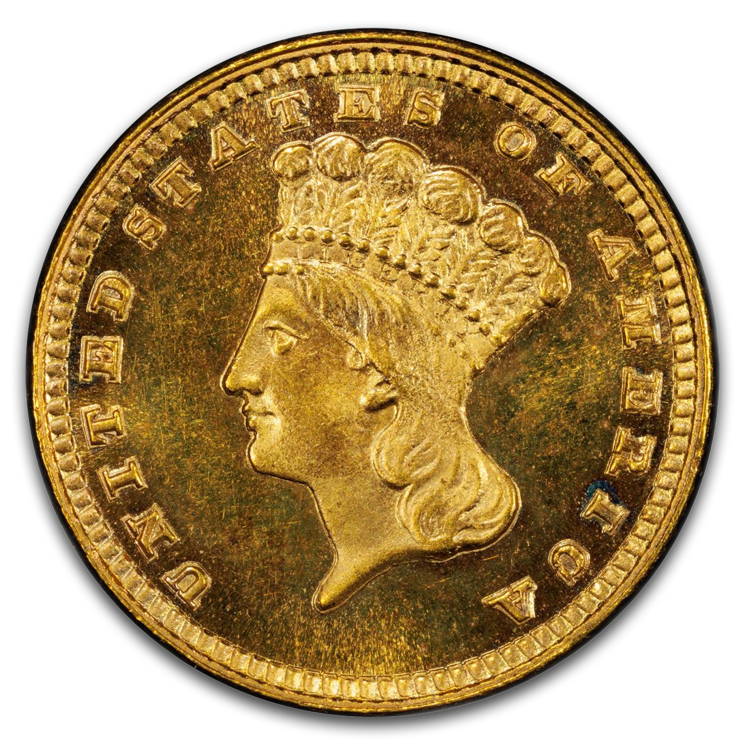 1874 $1 Indian Head Gold MS-68 PCGS CAC