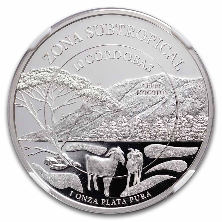 2018 Nicaragua Proof Silver 10 Cordobas Cerro Mogoton PF-69 NGC