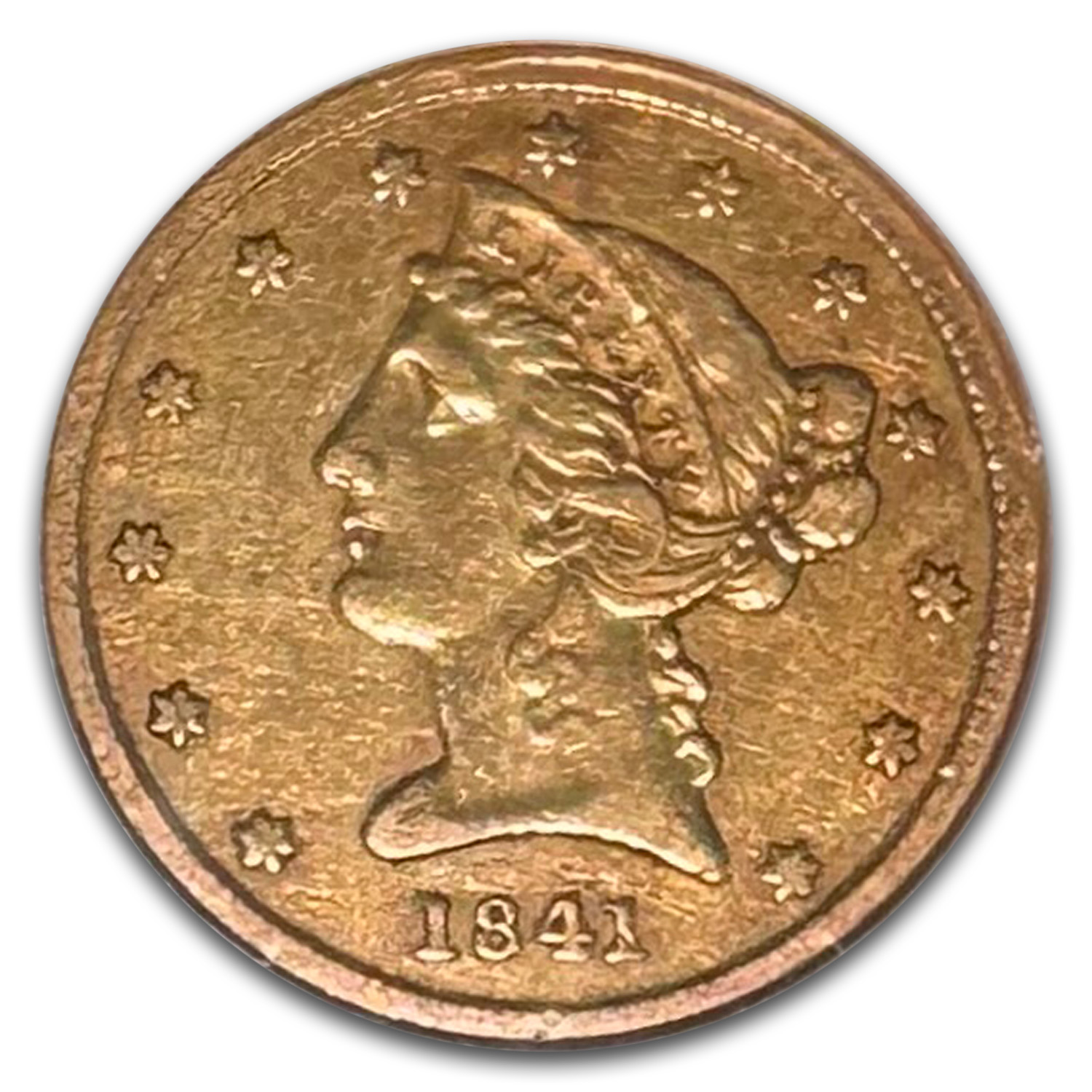 1841 $5 Liberty Gold Half Eagle XF-45 NGC