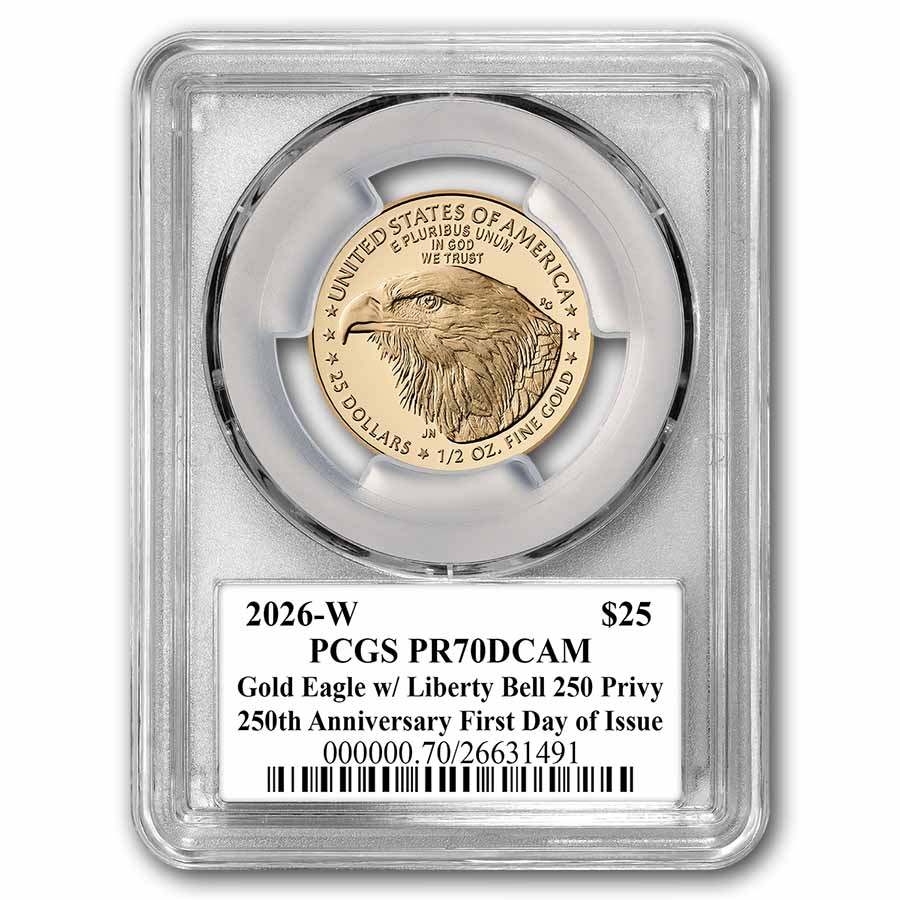 2026-W Proof 1/2 oz Gold Eagle Dual Date PR-70 PCGS (FDI, 250th)