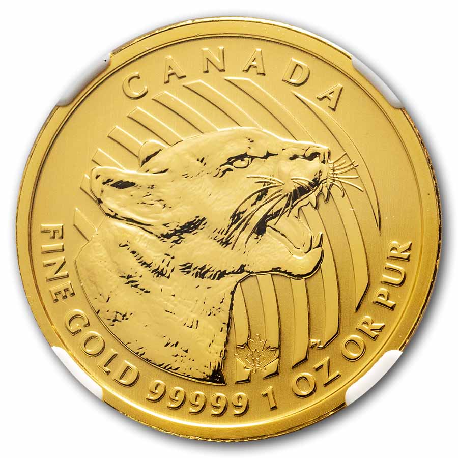 2015 Canada 1 oz Gold Growling Cougar .99999 BU MS-69 NGC