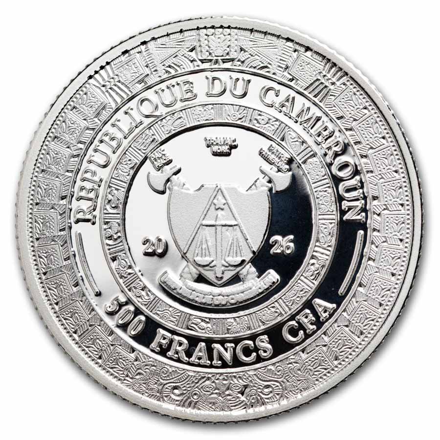 2026 Cameroon 1/4 oz Silver Mexican Cinco Grandes: Jaguar