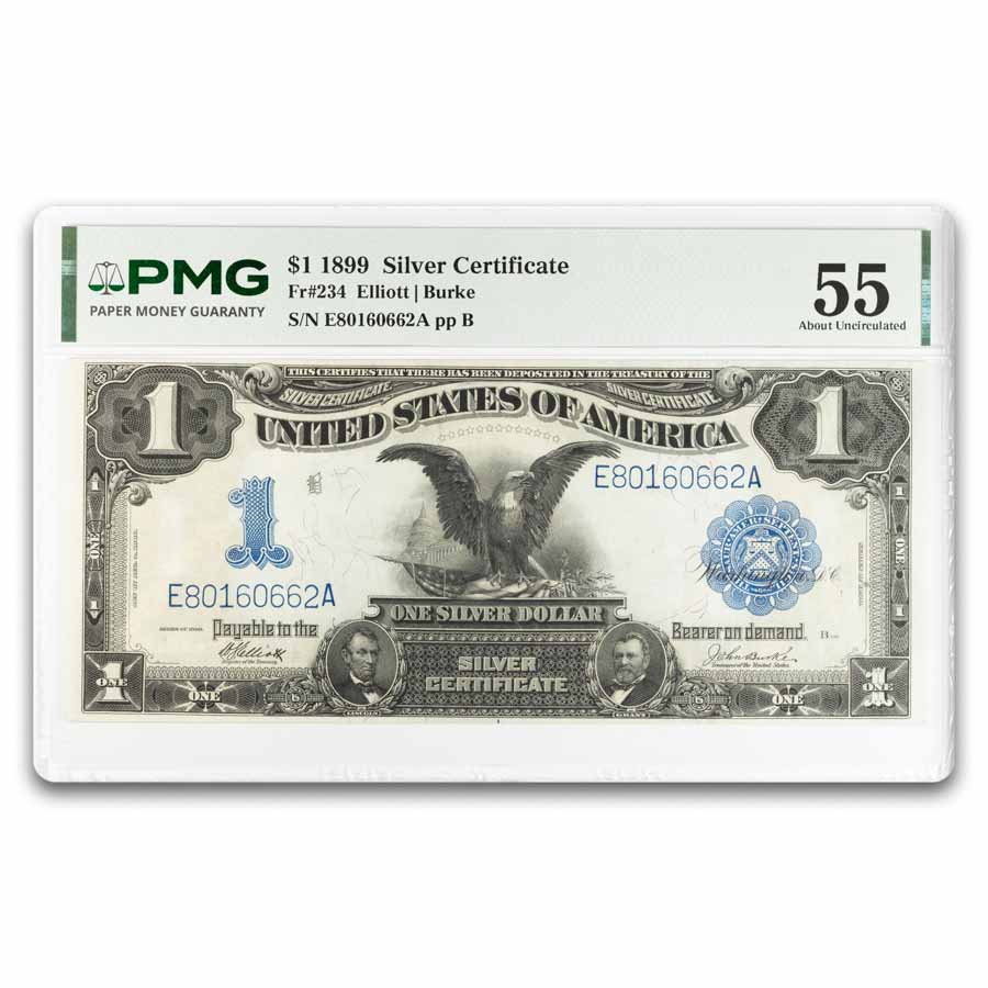 1899 $1.00 Silver Certificate Black Eagle AU-55 PMG (Fr#234)