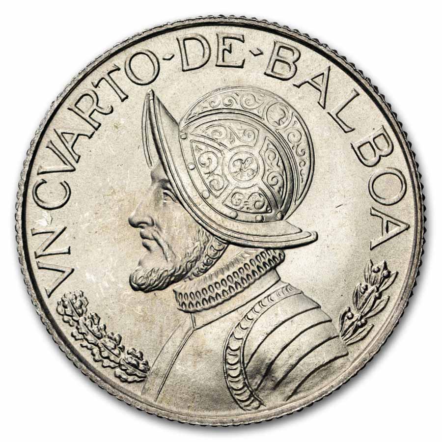 1962 Panama Silver 1/4 Balboa BU