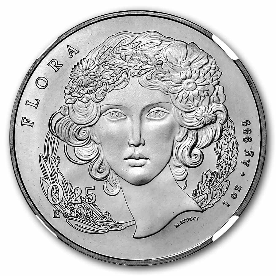 2026 Italy 1 oz Silver Flora & Fauna - The Lily MS-69 NGC (ER)