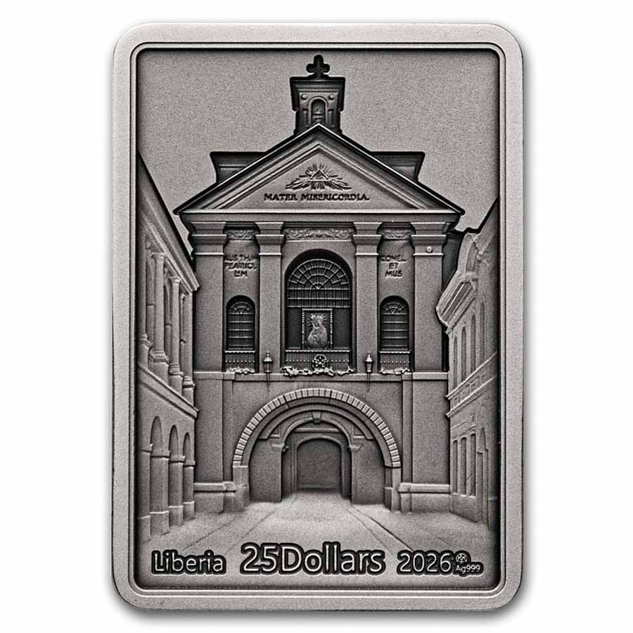 2026 Liberia 2 oz Silver Our Lady of the Gate of Dawn (Box & COA)
