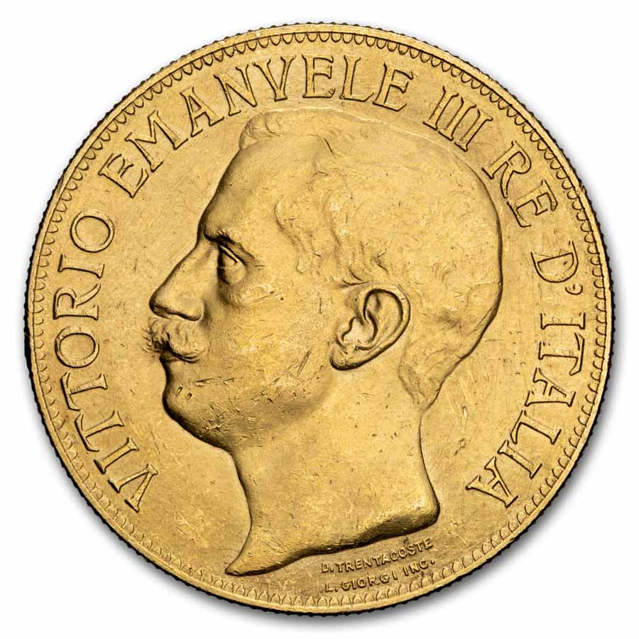 1911-R Italy Gold 50 Lire Emanuele III BU Details (Cleaned)