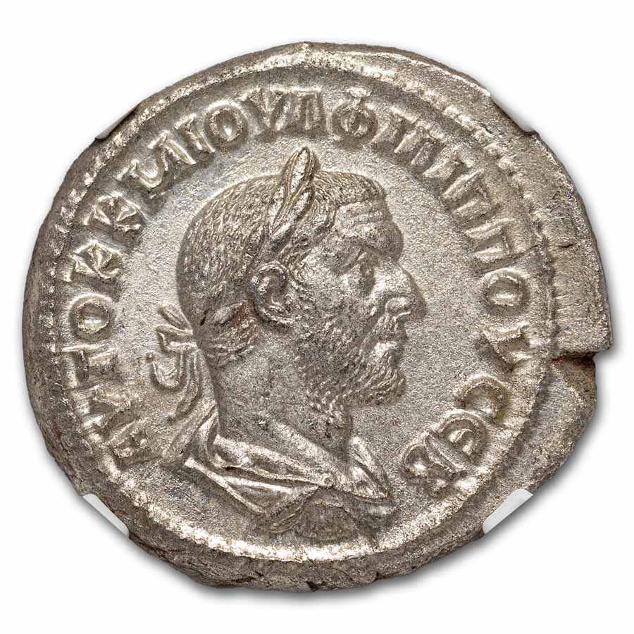 Roman Silver BI Tetradrachm Emperor Philip I (244-249 AD) MS NGC