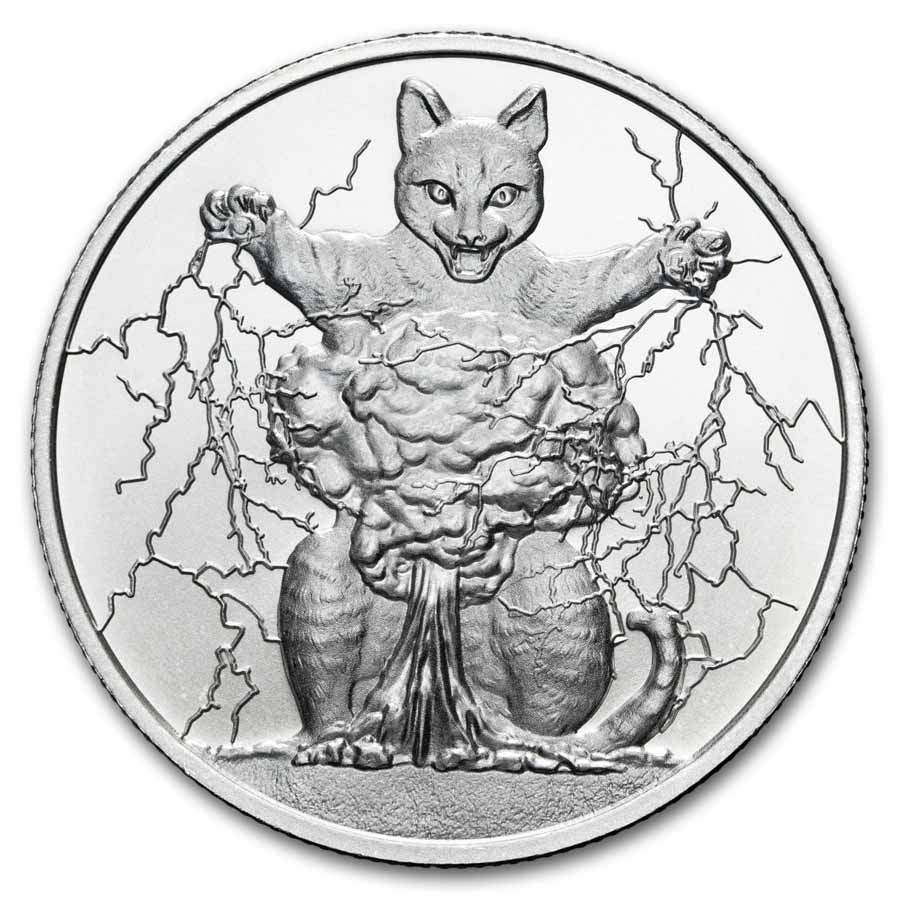 1 oz Silver Round - Cataclysmic (Purrfectly Silver Series)