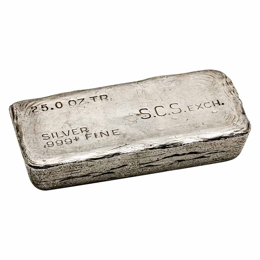 25 oz Silver Bar - Vintage S.C.S. Exchange