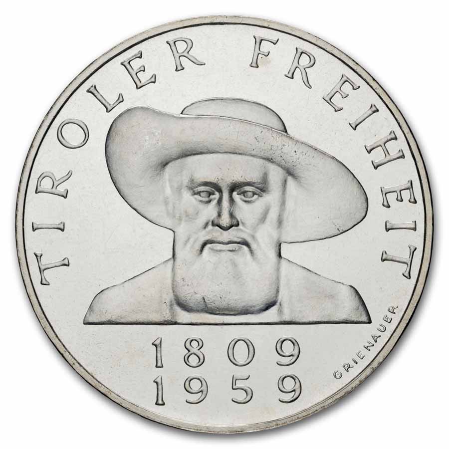 1959 Austria Silver 50 Schilling 150th Tyrol Proof