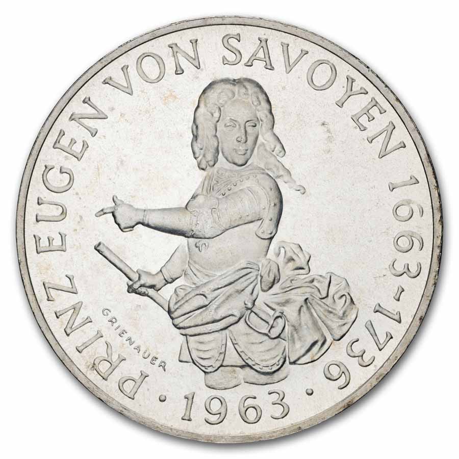 1963 Austria Silver 25 Schilling Prince Eugen von Savoyen Proof