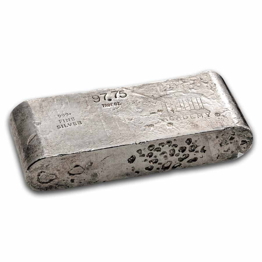 97.75 oz Silver Bar - Vintage Academy (Poured)
