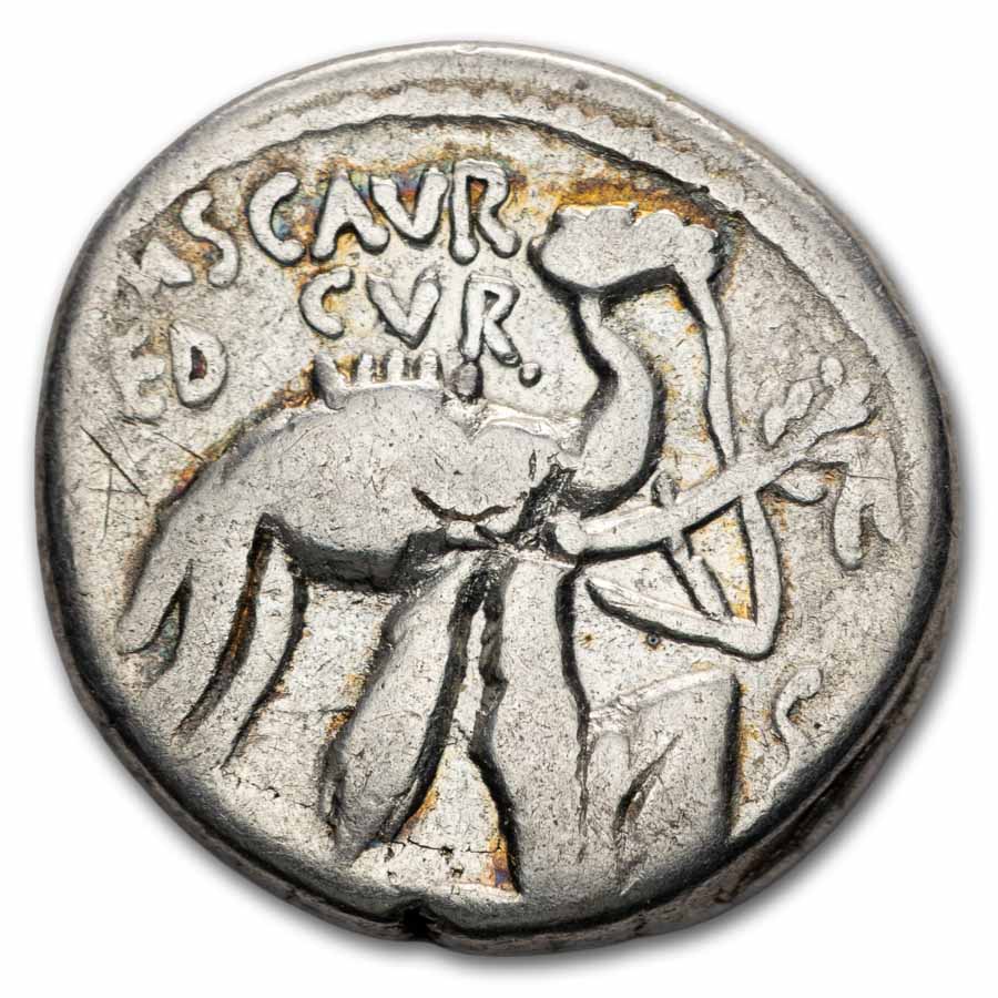 Roman Republic Silver Denarius 58 BC M. Scaurus P. Hypsaeus Ch F