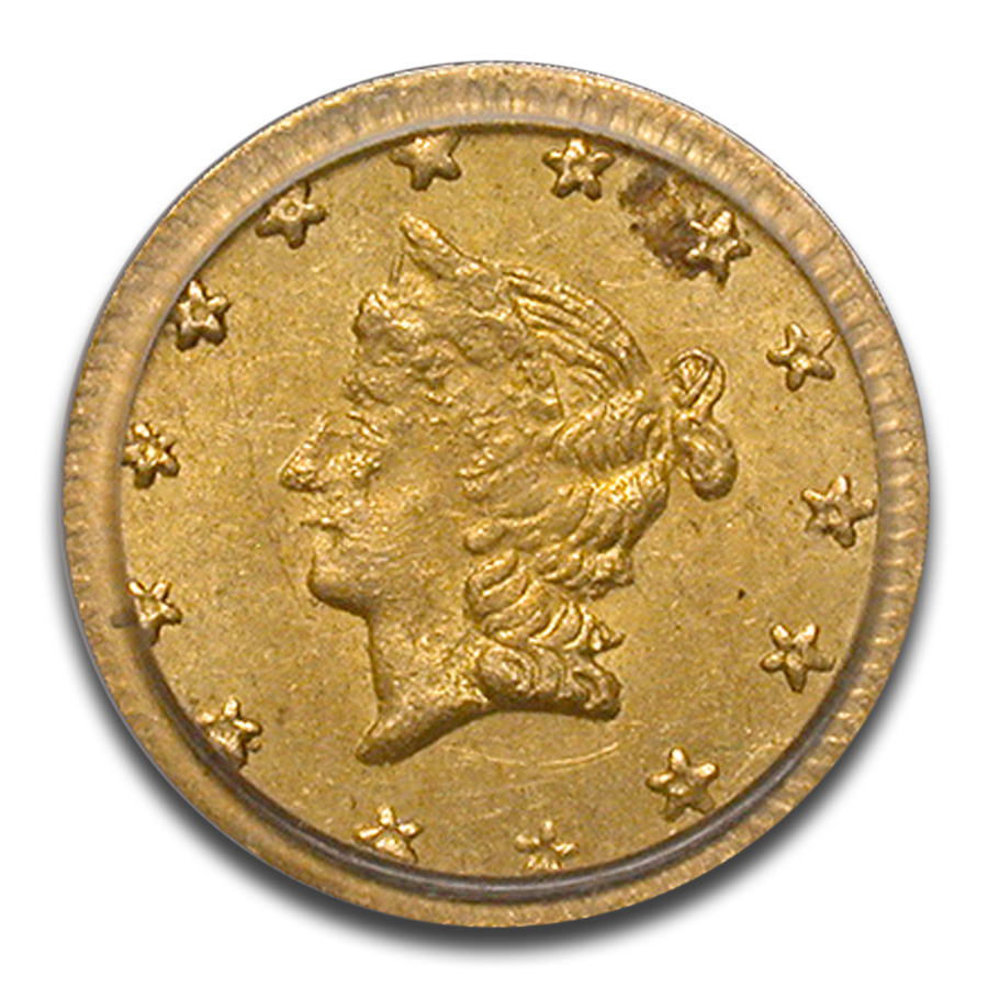 1854 Liberty Round 50 Cent Gold AU-58 PCGS (BG-1304)
