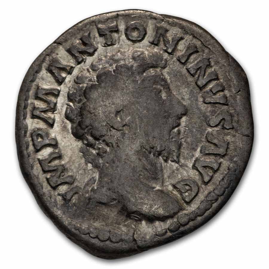 Roman Silver Denarius Marcus Aurelius (161-180 AD) Ch F (Random)
