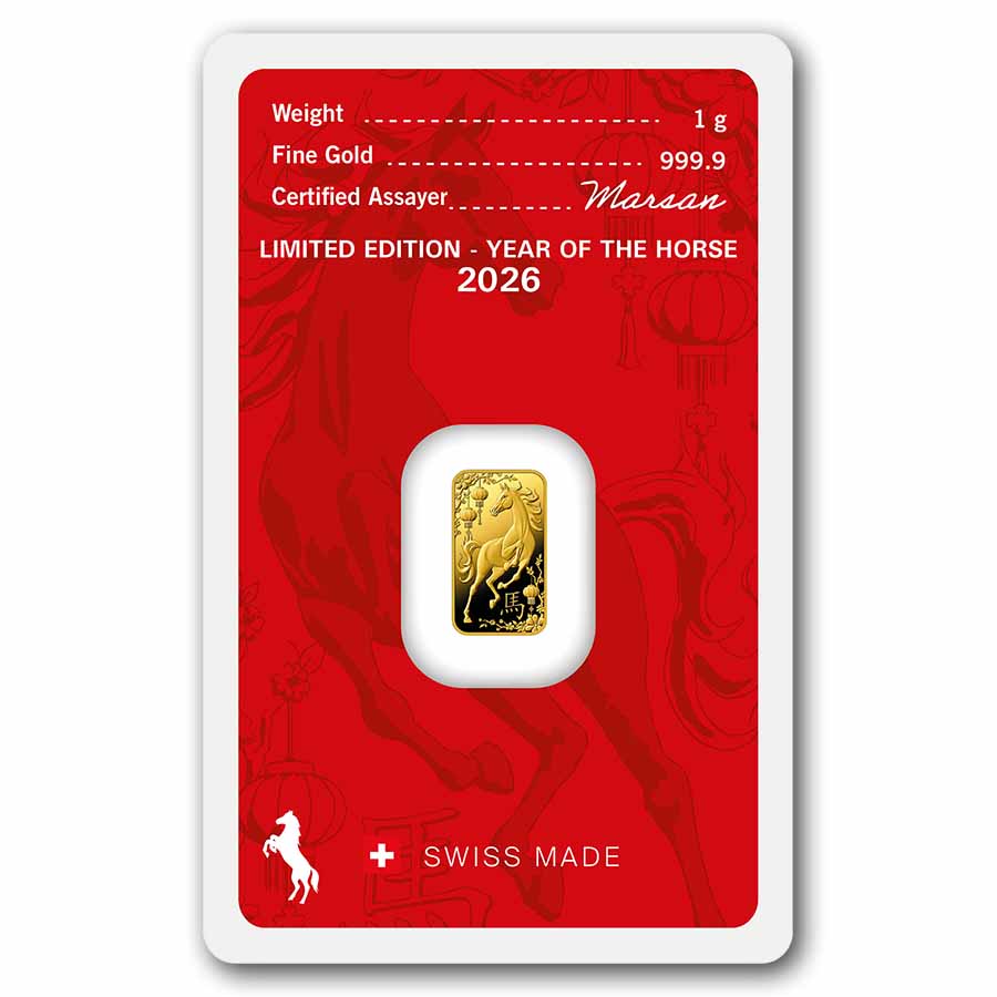 2026 1g Gold Bar - Argor-Heraeus Year of the Horse (In Assay)