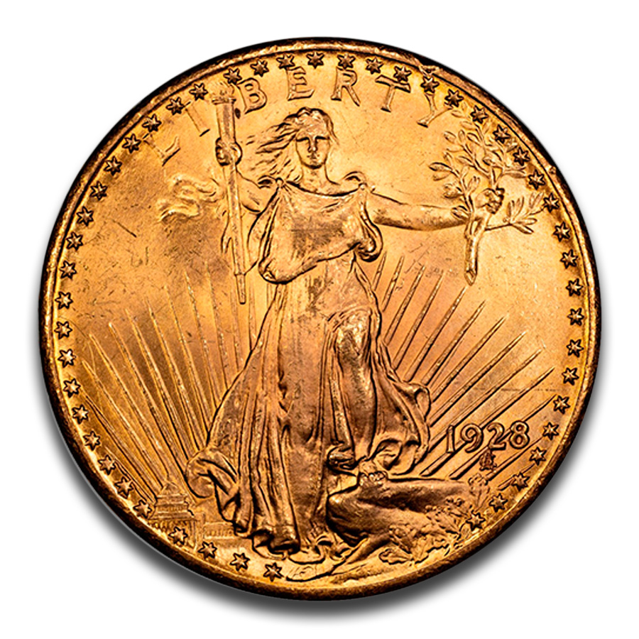 1928 $20 St Gaudens Gold Double Eagle MS-63 CACG