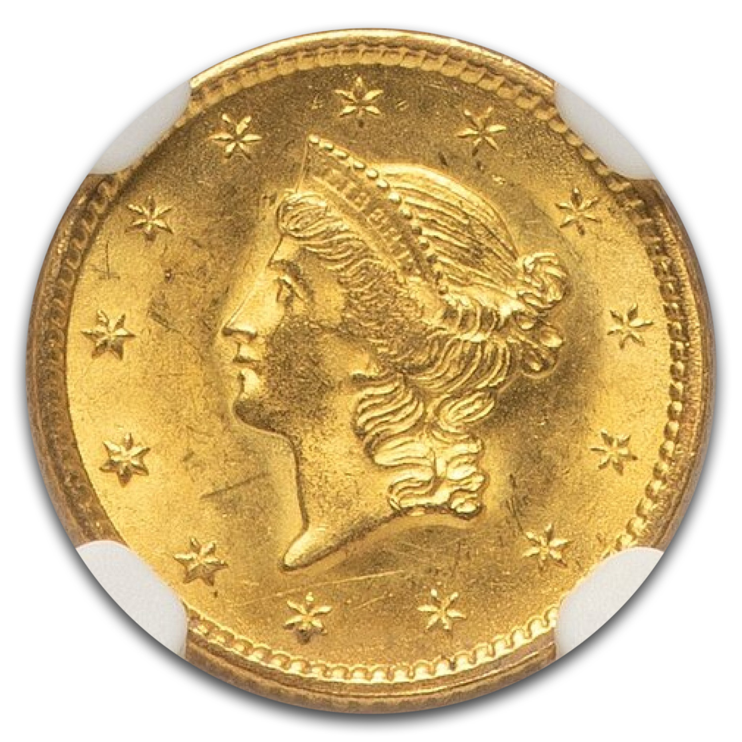 1851 $1 Indian Head Gold MS-64 NGC