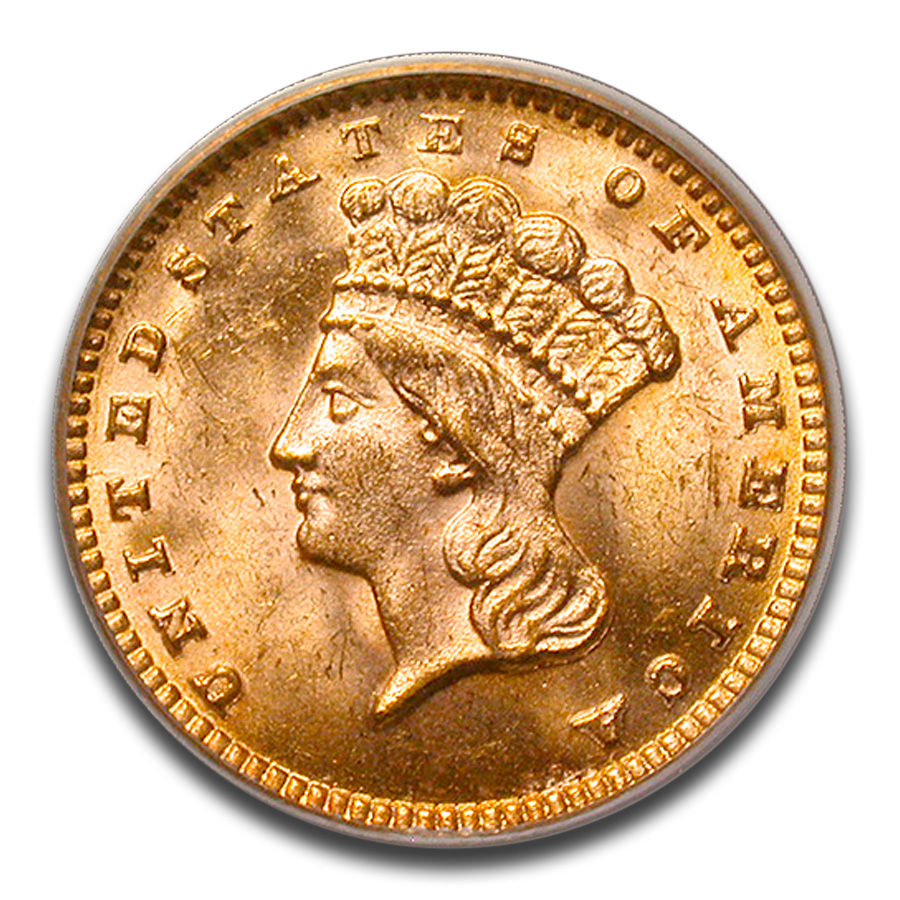 1889 $1 Indian Head Gold MS-64 PCGS