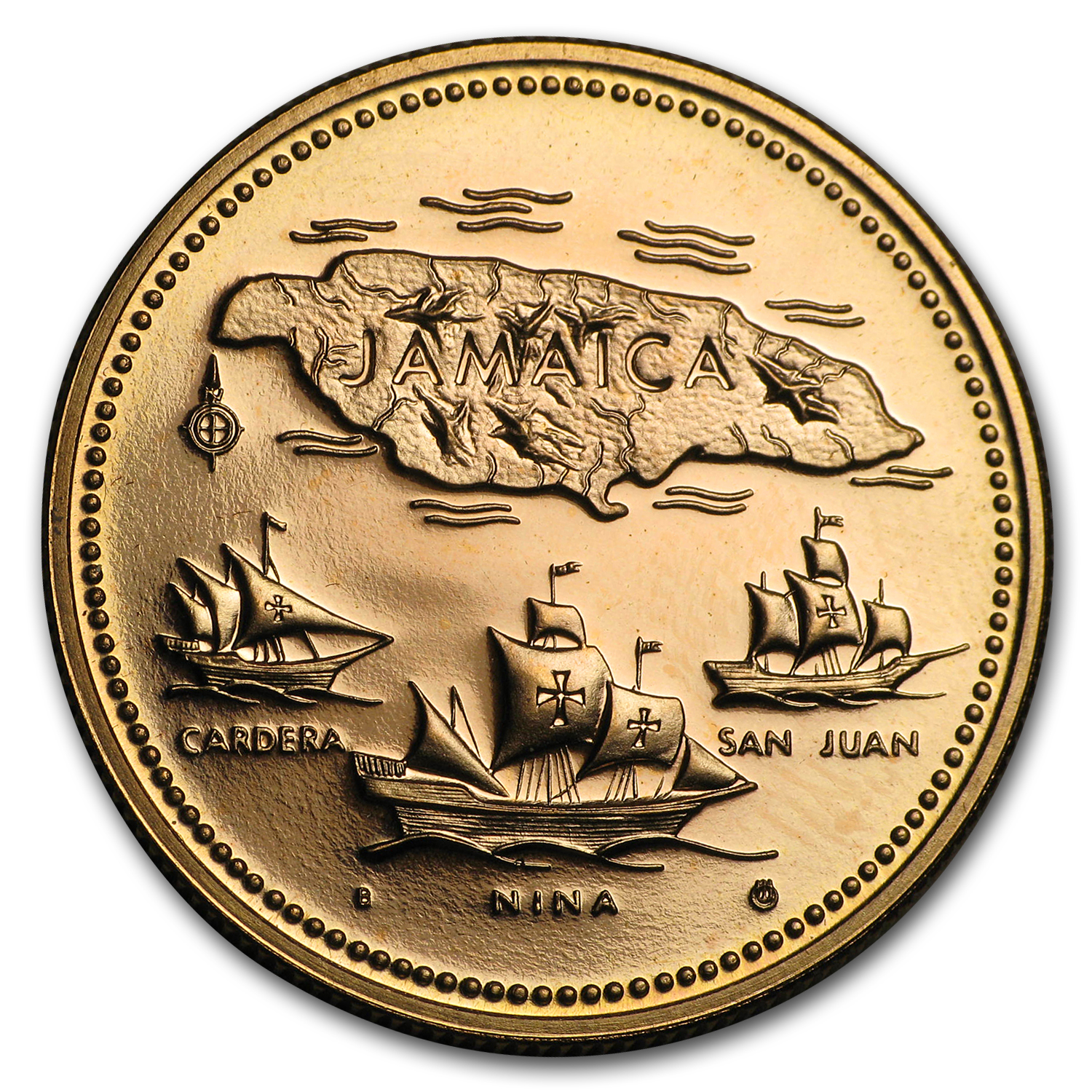 1972 Jamaica Proof Gold 20 Dollars 10th Anniv of Independence