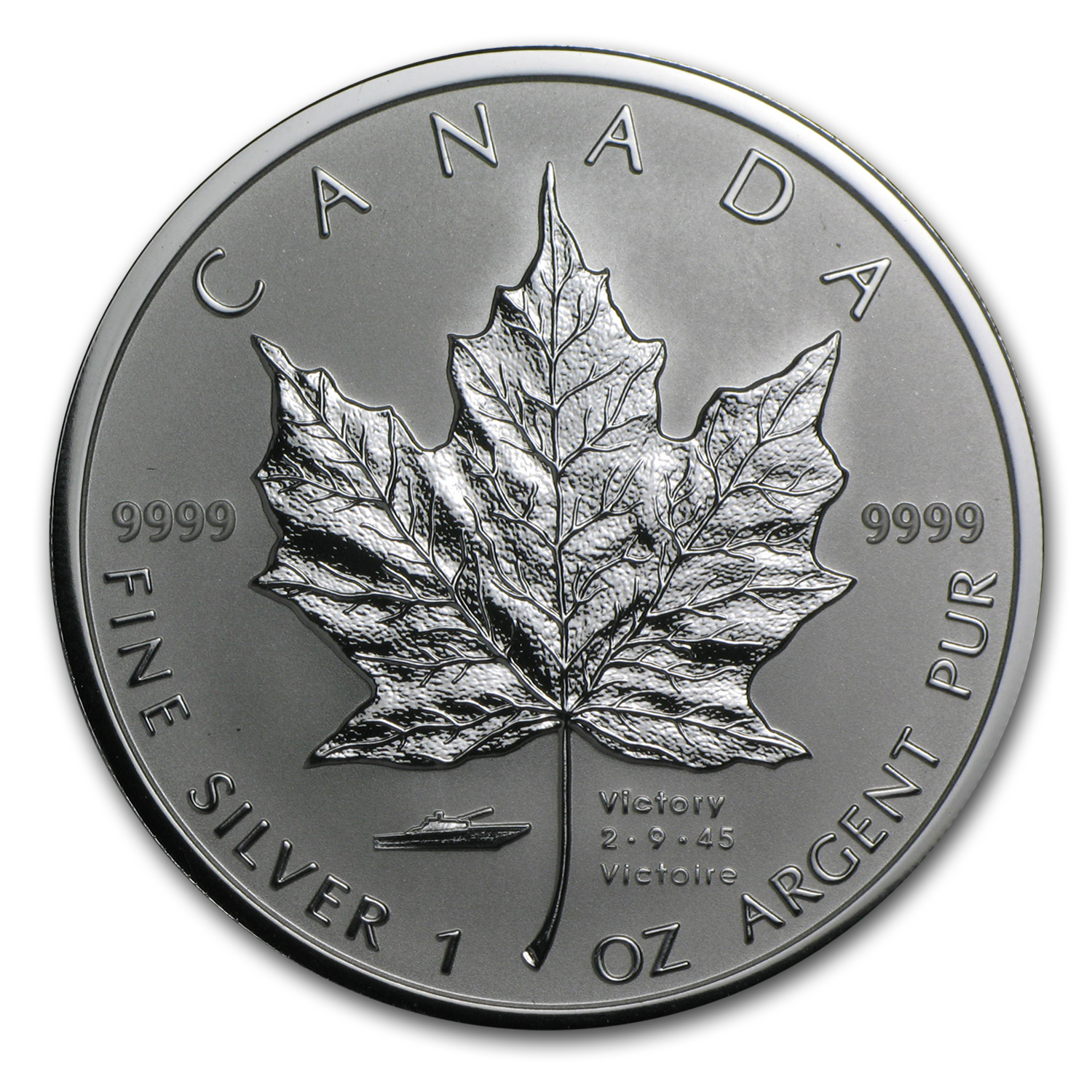 2005 Canada 1 oz Silver Maple Leaf VJ-Day Privy