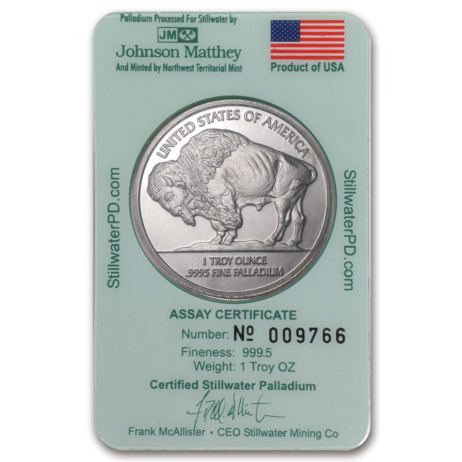 1 oz Palladium Round - Johnson Matthey Lewis & Clark (In Assay)