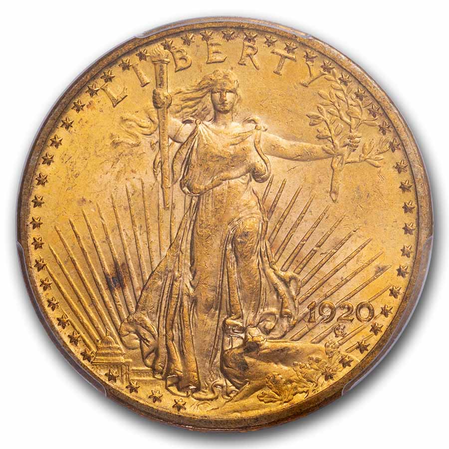 1920 $20 St Gaudens Gold Double Eagle MS-62 PCGS