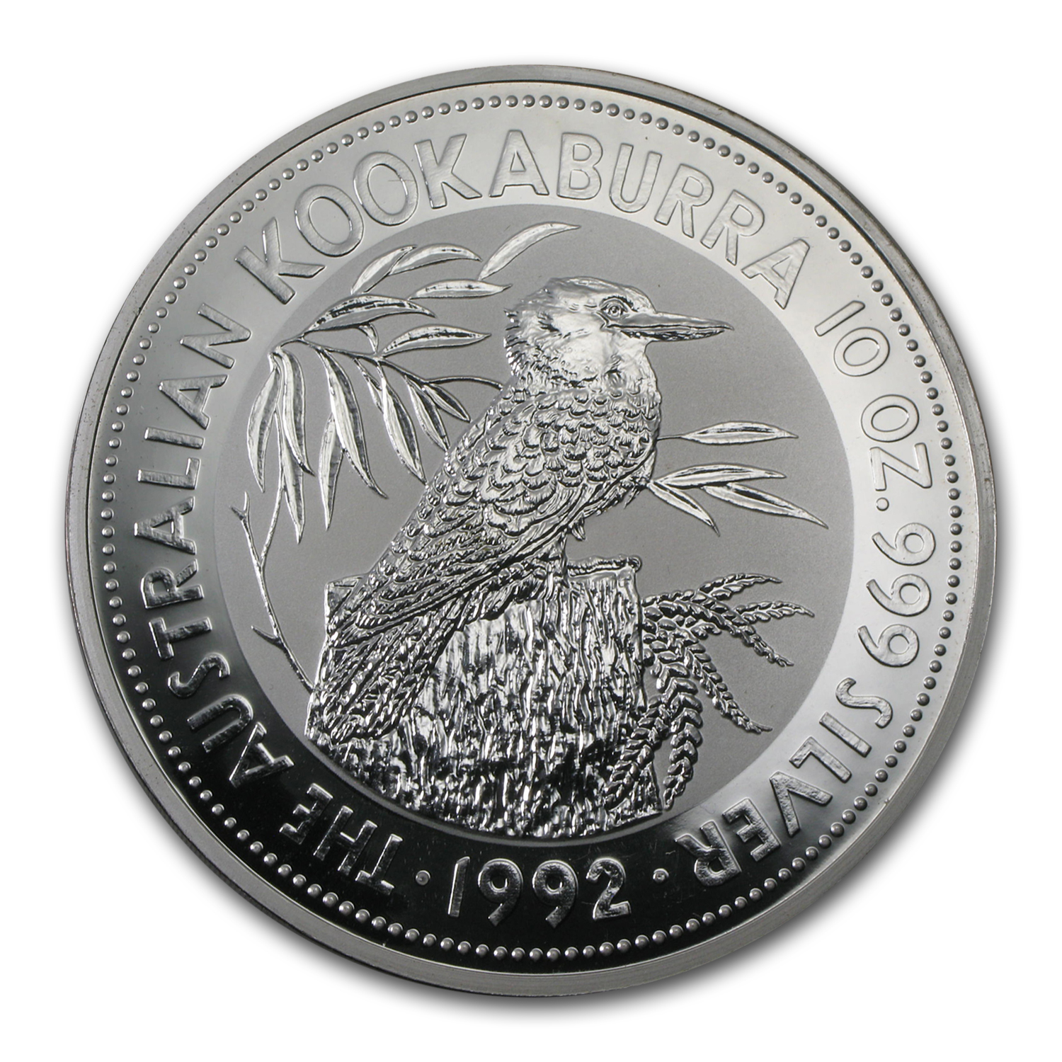 1992 Australia 10 oz Silver Kookaburra BU