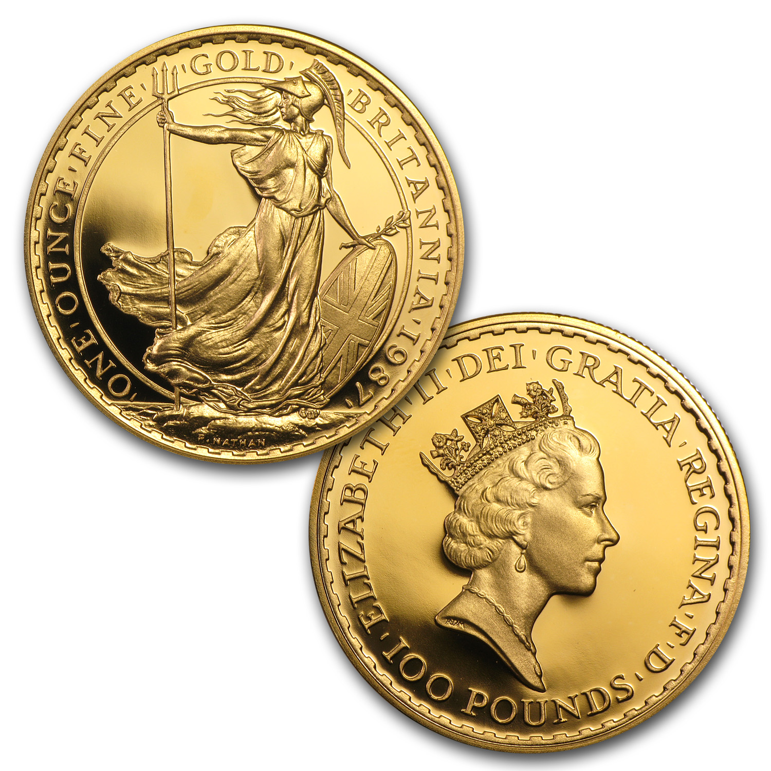 1987 Great Britain 4-Coin Gold Britannia Proof Set (w/Box & COA)