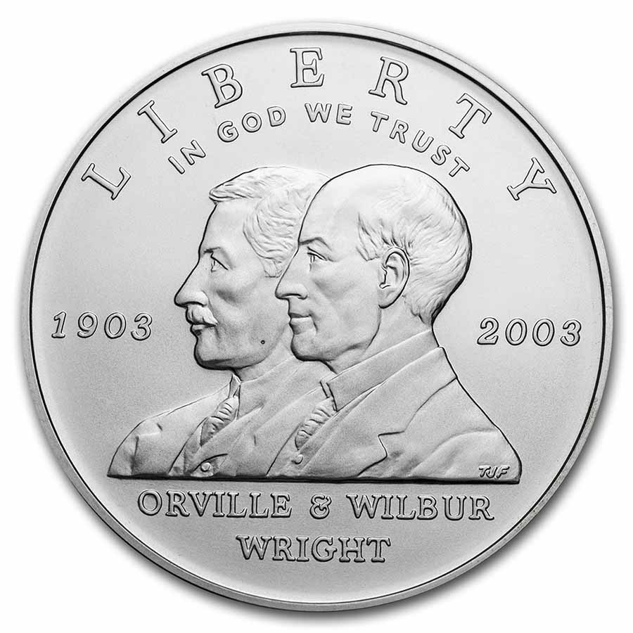 2003-P First Flight Centennial $1 Silver Commem BU (Capsule only)