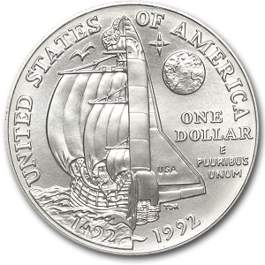 1992-D Columbus Quincentenary $1 Silver Commem BU (Capsule Only)
