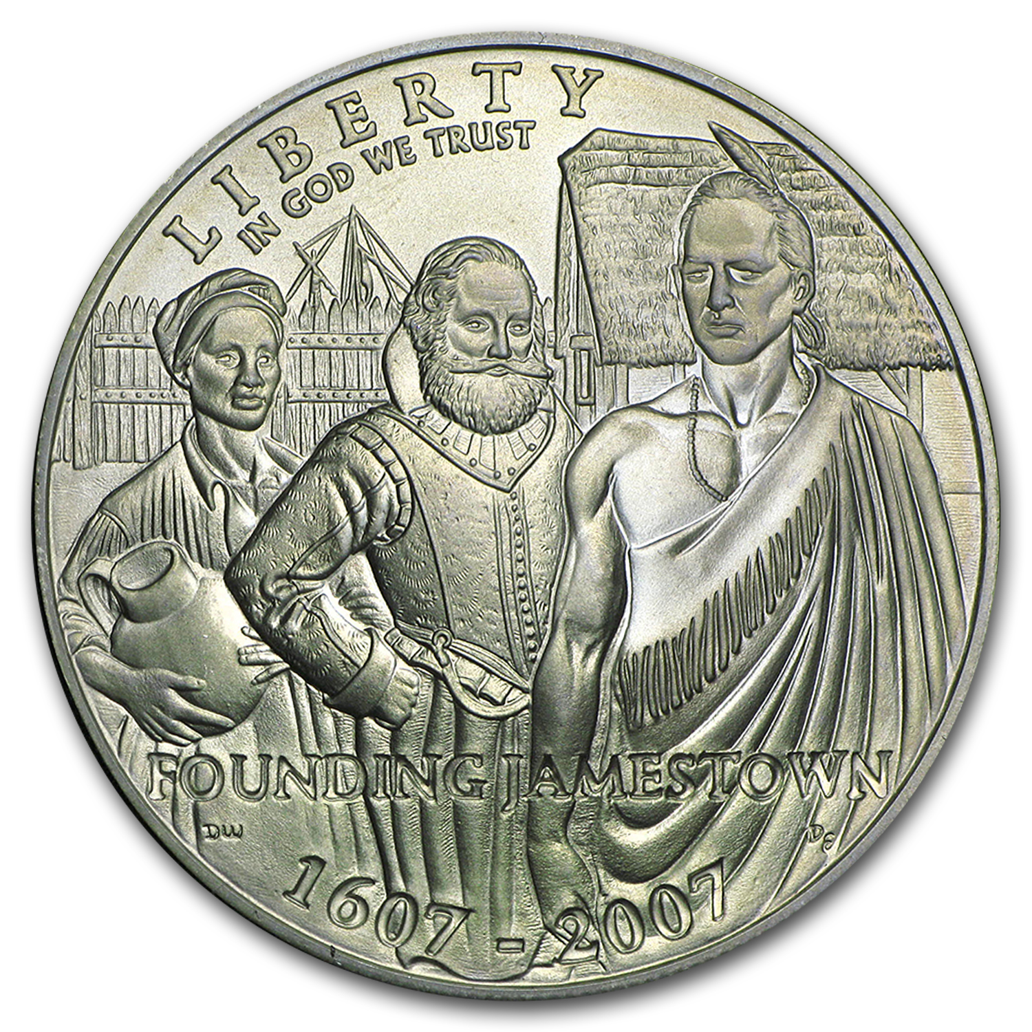 2007-P Jamestown 400th Anniv $1 Silver Commem BU (Capsule Only)