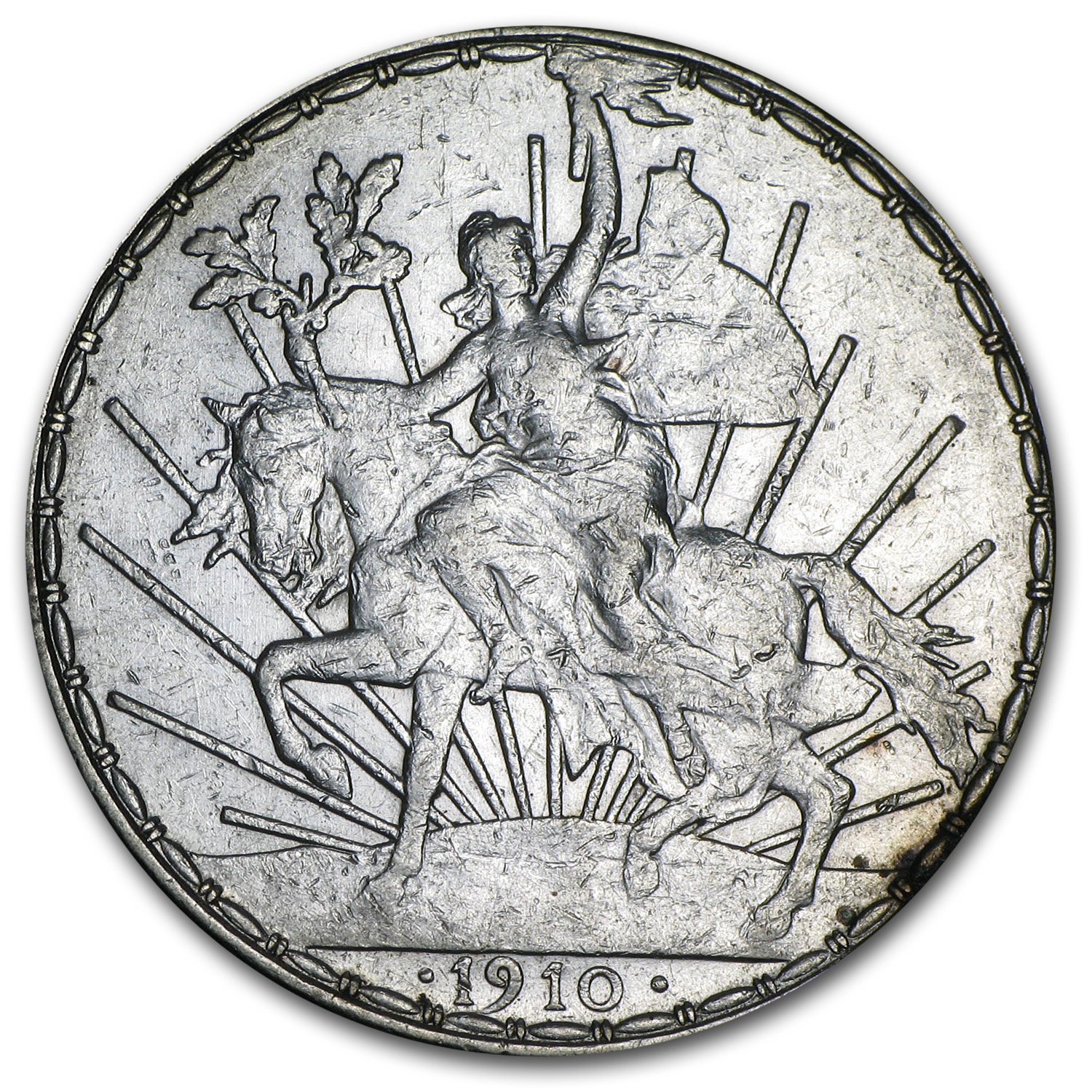 1910 Mexico Silver 1 Peso Caballito XF