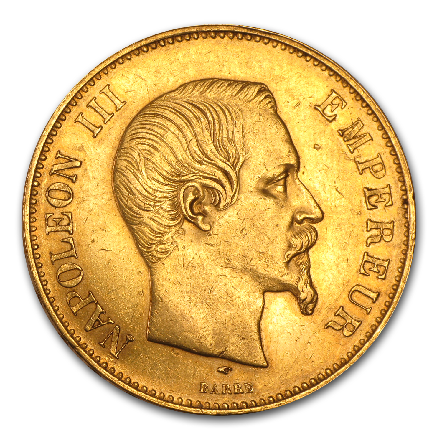 1855-1859 France Gold 100 Francs Napoleon III Avg Circ