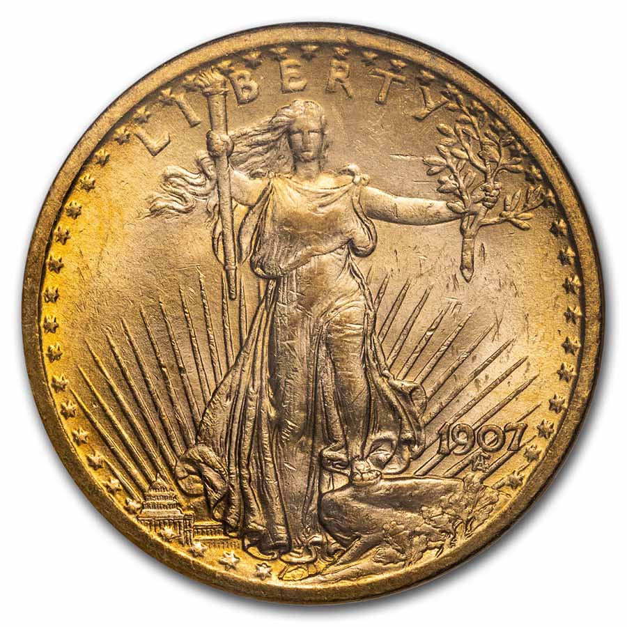 1907 $20 St Gaudens Gold Double Eagle MS-63 NGC