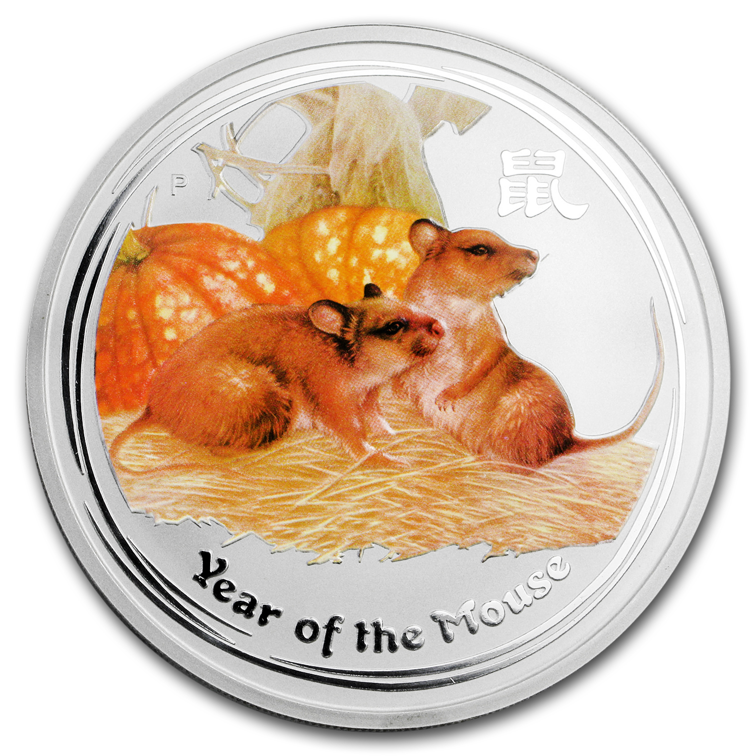 2008 Australia 5 oz Silver Mouse BU (Series II, Colorized)