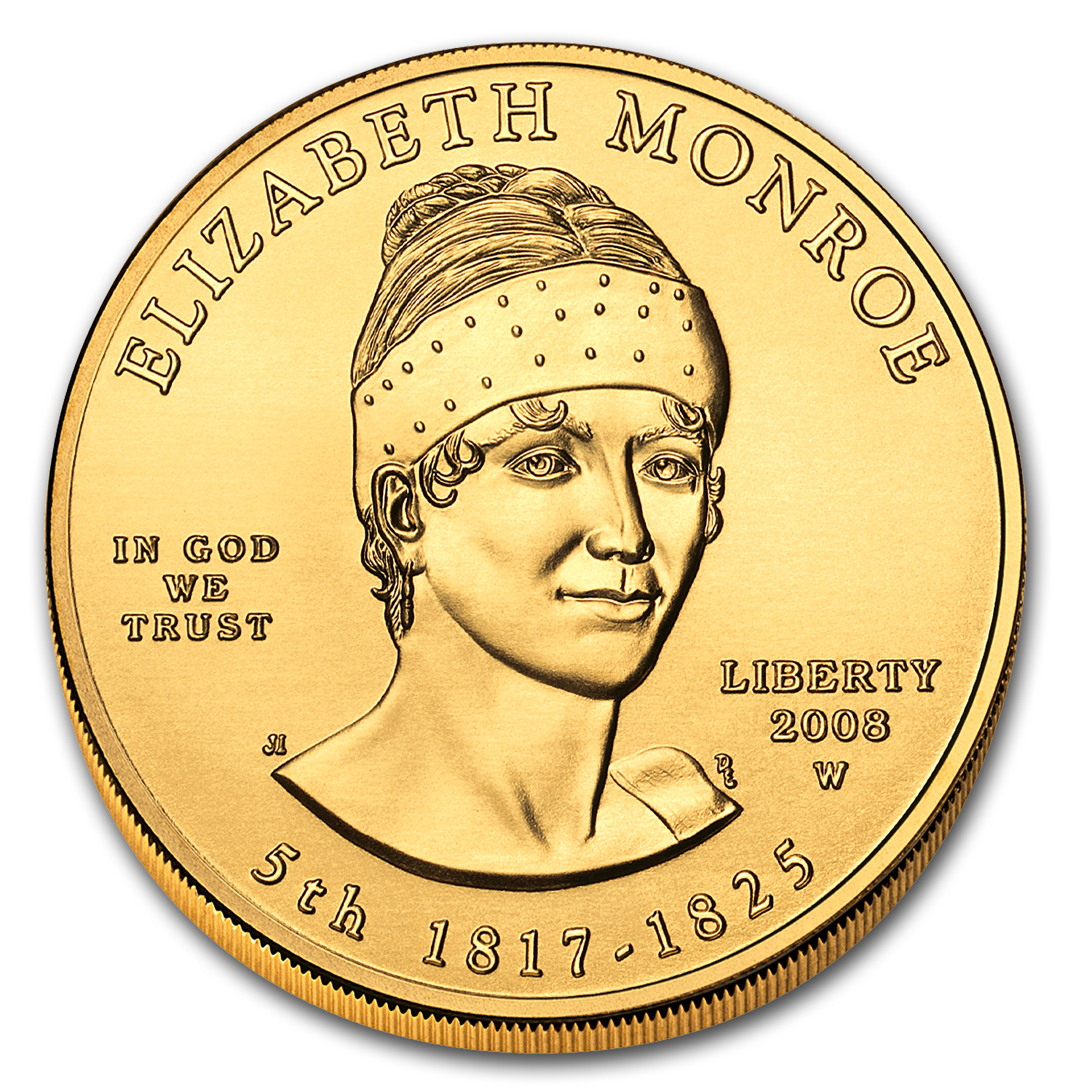 2008-W 1/2 oz Gold Elizabeth Monroe BU (w/Box & COA)