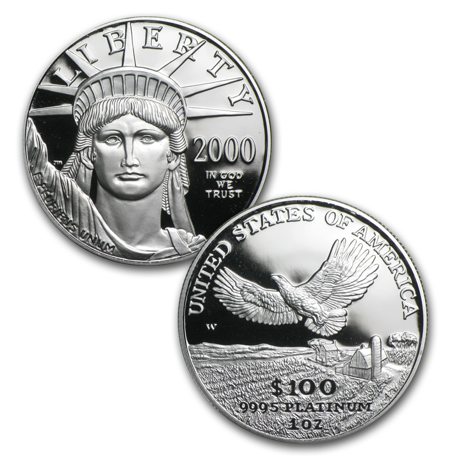 2000-W 4-Coin Proof American Platinum Eagle Set (w/Box & COA)