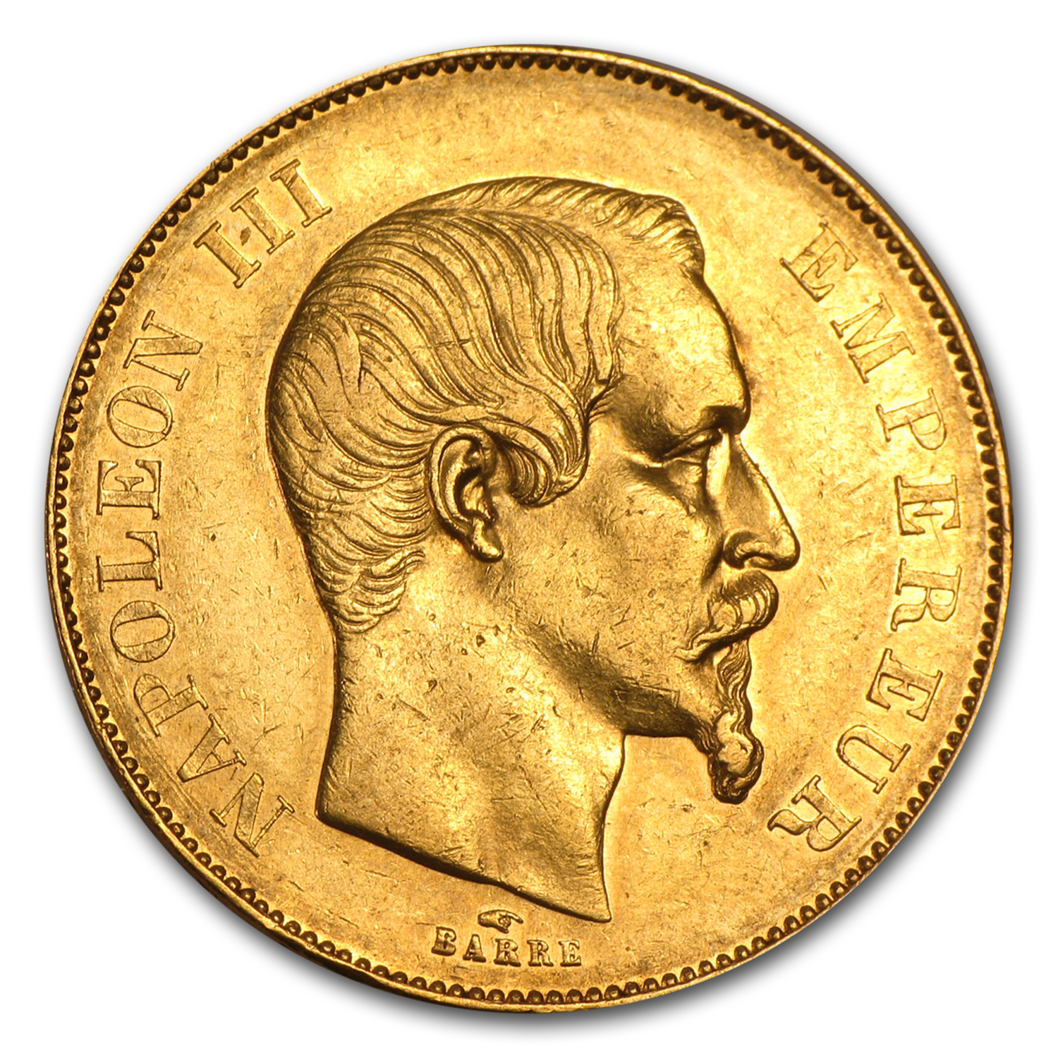 1855-1859 France Gold 50 Francs Napoleon III Avg Circ