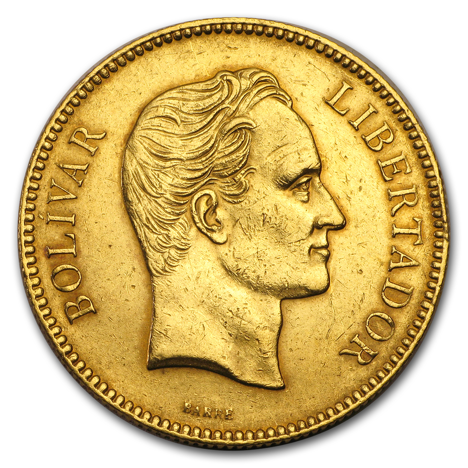 1886-1889 Venezuela Gold 100 Bolivares Avg Circ (Random)