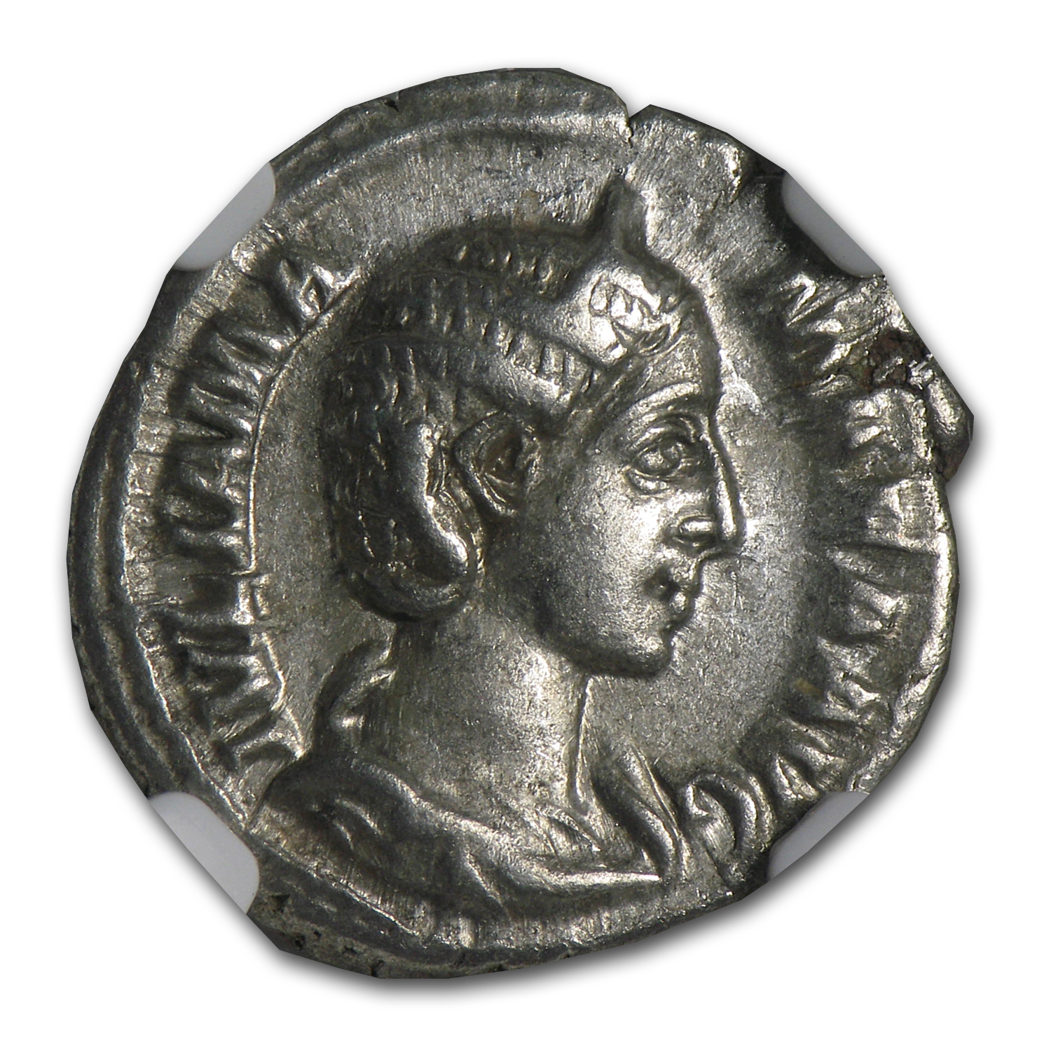 Roman Silver Denarius Julia Mamaea (222-235 AD) Ch VF NGC