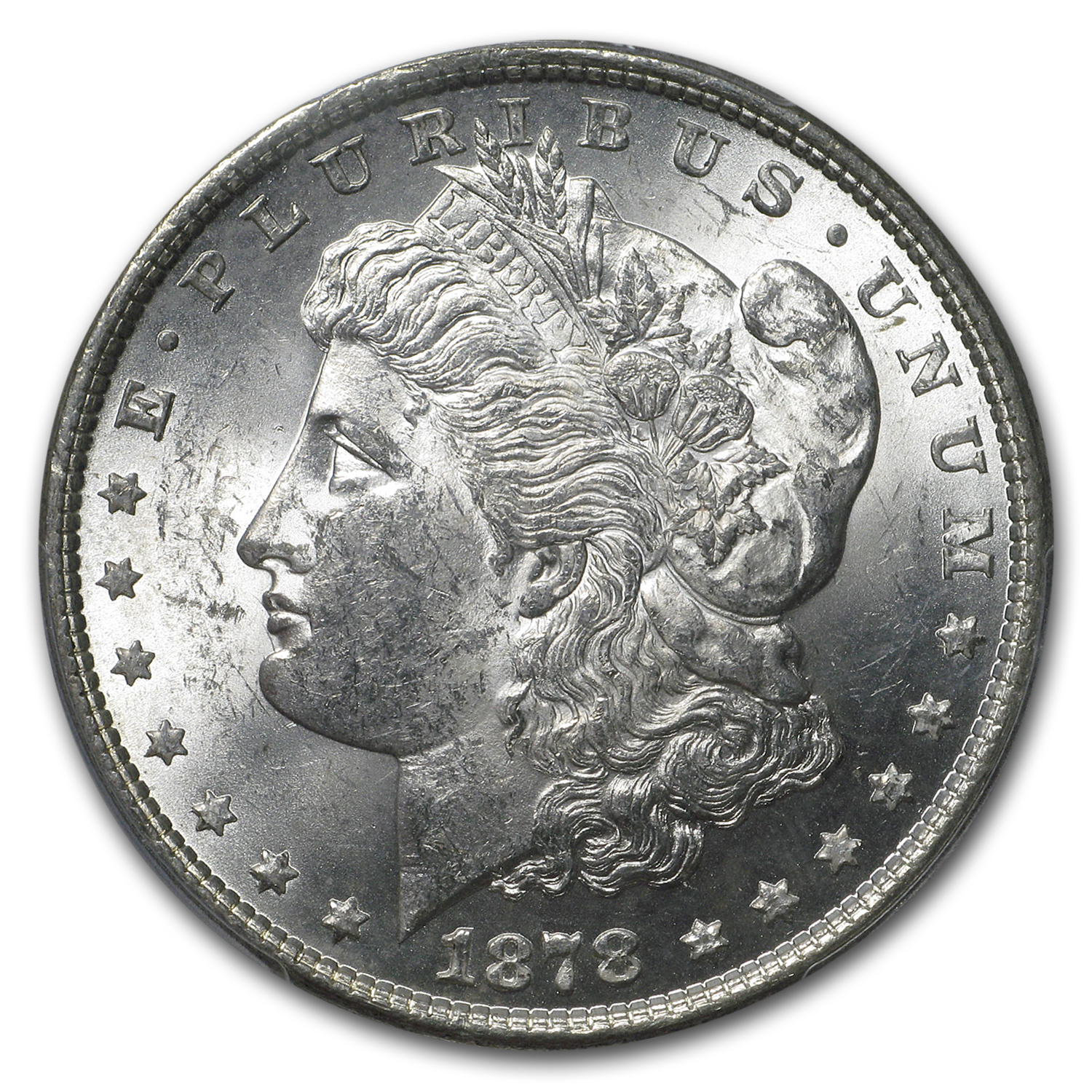 1878 Stage Coach Silver Dollar 7 TF Rev of 79 BU PCGS