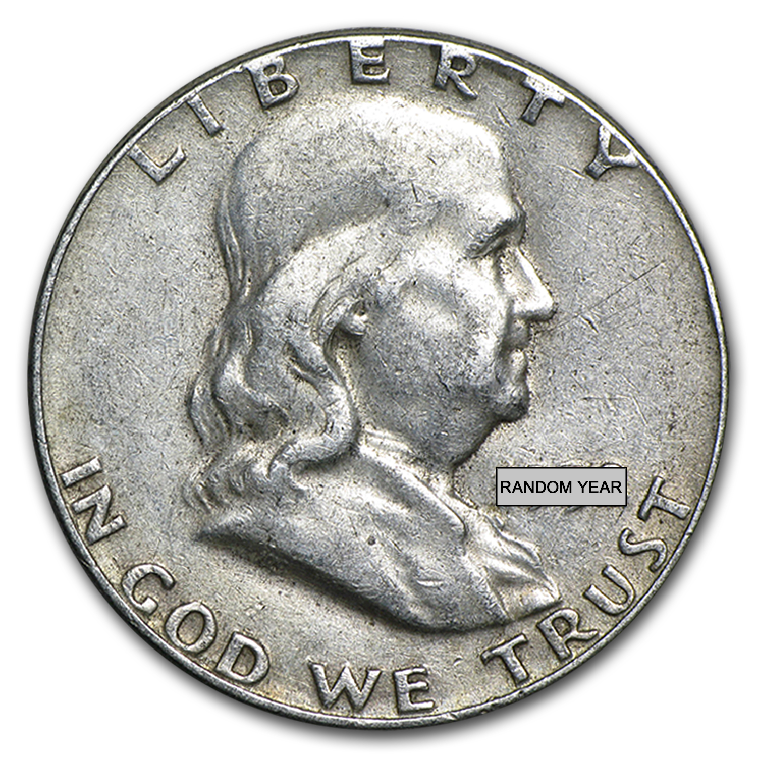 90% Silver Franklin Halves $10 20-Coin Roll Avg Circ