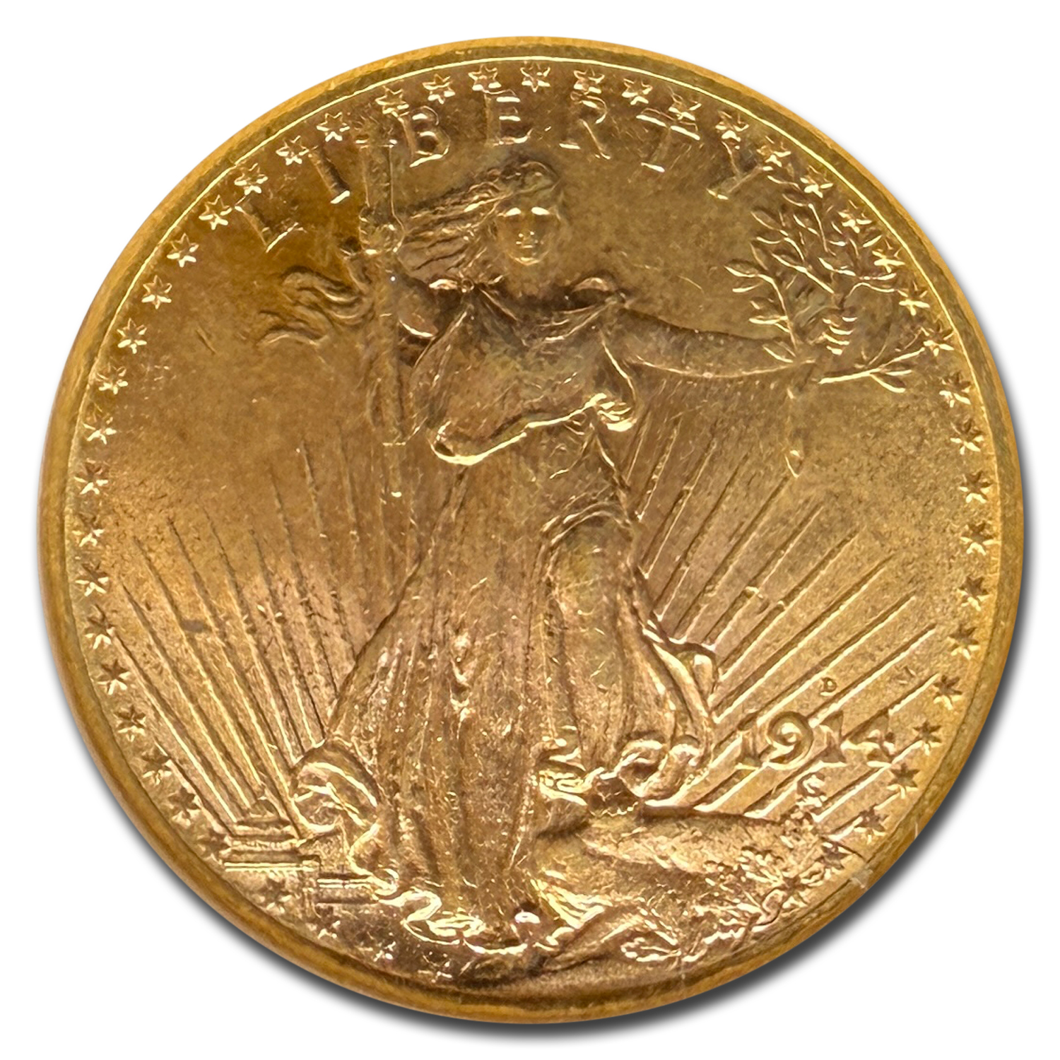 1914-D $20 St Gaudens Gold Double Eagle MS-63 NGC