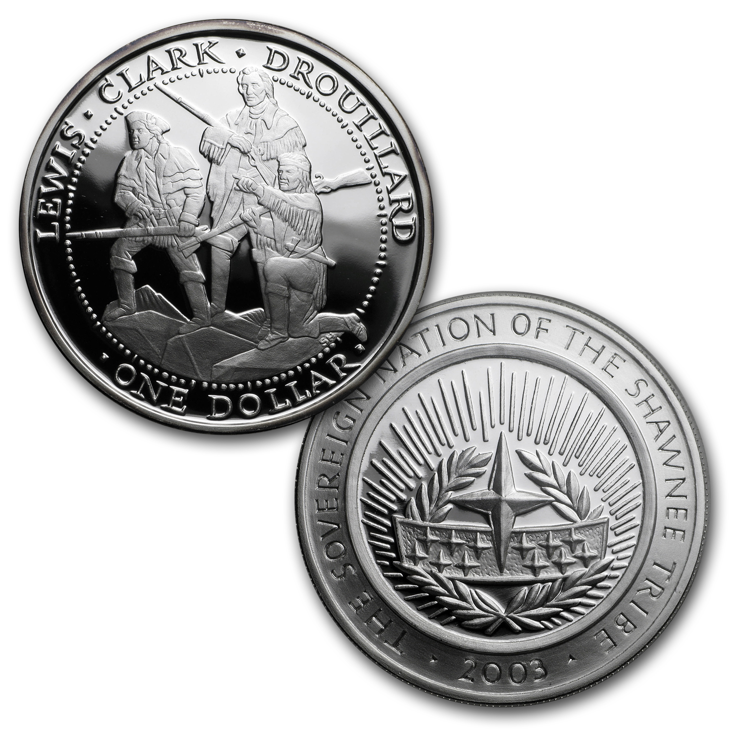 1/2 oz Gold & 1 oz Silver Round - 2003 Shawnee Tribe 2-Coin Set