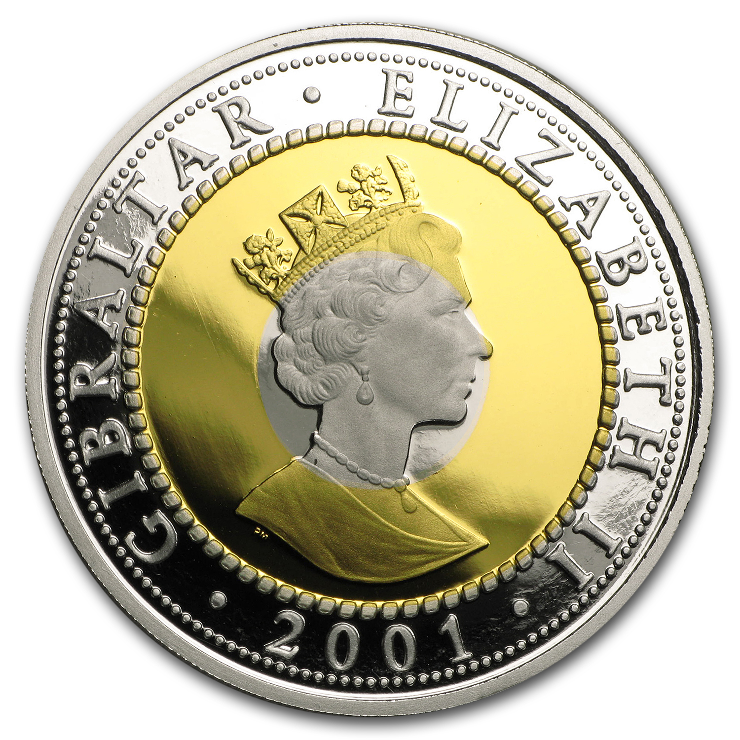 2001 Gibraltar Proof Tri-Metal Crown (w/Box & COA)